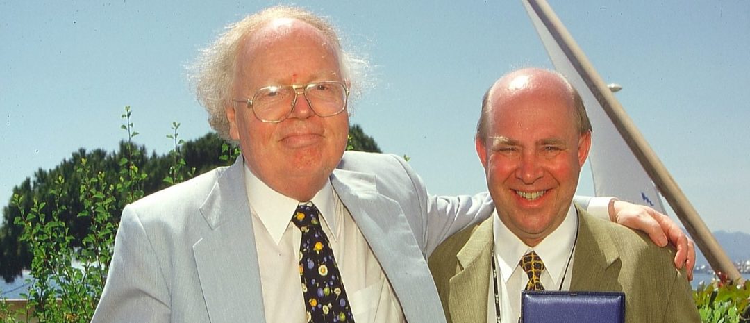 To norske Cannes-legender og gode venner: Pål Bang-Hansen (1937-2010) og Sigurd Moe Hetland. (Foto: Sigurd Moe Hetland.)
