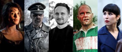 I Tommy Wirkola-filmografien, fra venstre: «Hansel & Gretel – Witch Hunters» (2013), «Død snø» (2009), Wirkola, «Død snø 2» (2014) og «What Happened to Monday» (2017).