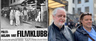 Fra venstre: Faksimile fra nyhetsartikkel i VG, 28. oktober 1992, og de to involverte fra Himmel & Helvete filmklubb, Atle Boysen og Martin Schjerven. (Foto: Montages)