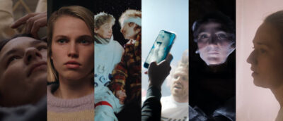 Eksamensfilmer fra DNF 2022, fra venstre: «Kosmos», «Gjensyn», «Endelig uendelig», «Superdupermegagigasingel», «Det som vil bli» og «Mitt idiotiske hjerte».