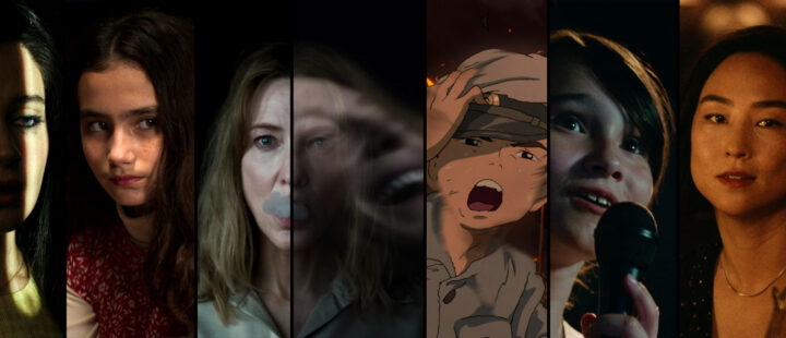 Årets beste filmer 2023, fra venstre: «Priscilla», «Kuru Otlar Üstüne», «Tár», «Gutten og hegren», «Aftersun» og «Past Lives».