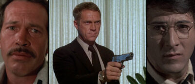 Tre sentrale Sam Peckinpah-filmer, fra venstre: «Bring Me the Head of Alfredo Garcia», «The Getaway» og «Straw Dogs».