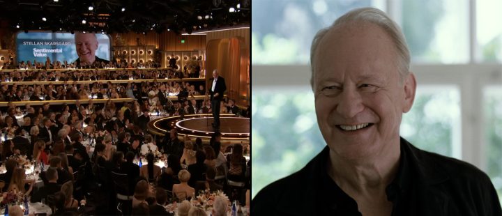 Stellan Skårsgård vant Golden Globe for «Affeksjonsverdi». (Bilde: Skjermdump YouTube, Mer Film / Eye Eye Pictures)