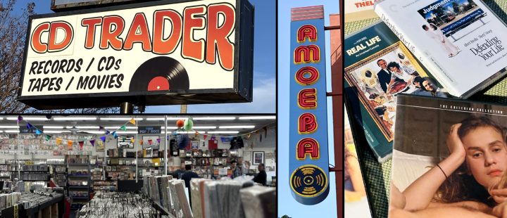 Fysiske formater i fokus: hos CD Trader i Tarzana, og på Amoeba Music i Hollywood. (Bilder: Montages)