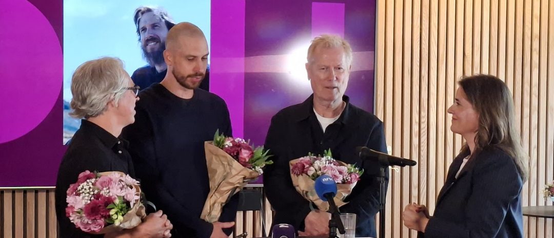 Produsent Håkon Øveraas, skuespiller Herbert Nordrum, regissør Hans Petter Moland og administrerende direktør Kjersti Mo, Norsk filminstitutt. (Foto: Norsk filminstitutt.)